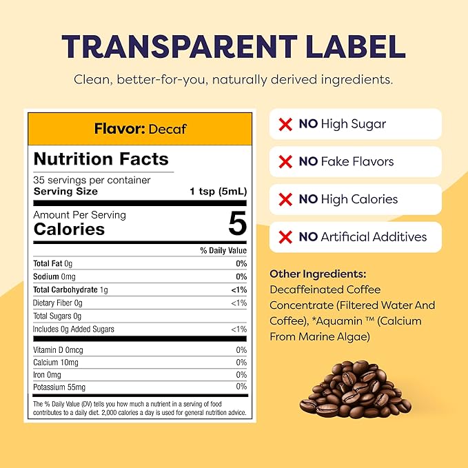 Coffee Concentrate - Cold Brew Coffee, Perfect for Hot or Iced Instant Coffees, Hot Drinks, Cold Brew Concentrate, 5 Pack - Original Decaf