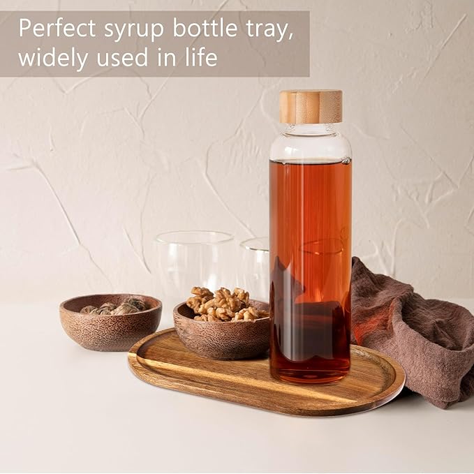 Small Acacia Wood Serving Trays Mini Wooden Platters Wooden Vanity Tray Dispenser Wood Counter Plates Bathroom Countertop Organizer Trays Coffee Bar Tray Appetizer Serving Board Snack Serve Board