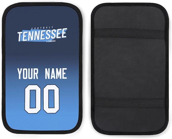Custom Football Car Armrest Covers Universal Auto Center Console Pad Car handrail Box Cushion Personalized Add Name & Number Fans Gift Fit Suit for SUV Truck Sedan Van