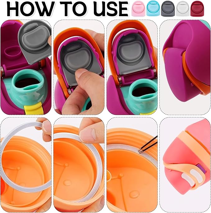 5 Sets Replacement Seal Gasket Stoppers for Owala Freesip 16oz 32oz Cap Mouth,Silicone O Sealing Ring Parts Water Bottle Top Lid Accessories for Owala Freesip 16/19/24/32/40oz（5 colors 5