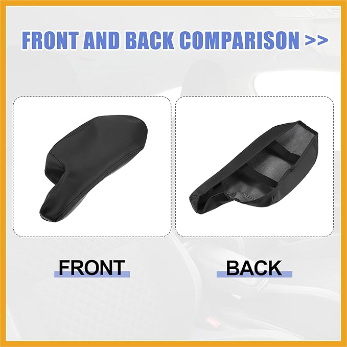 Car Center Console Armrest Cover for Mazda 3 2014-2016 Faux Leather Interior Arm Rest Cover Elbow Cushion Pad Black Replacement