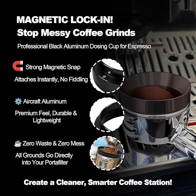 Espresso Accessories 54mm Spring Loaded Tamper Kit, 5-Piece Set with Needle Distributor WDT Tool, Dosing Funnel & Tamping Mat for 54mm Portafilter Espresso Machines (54mm)