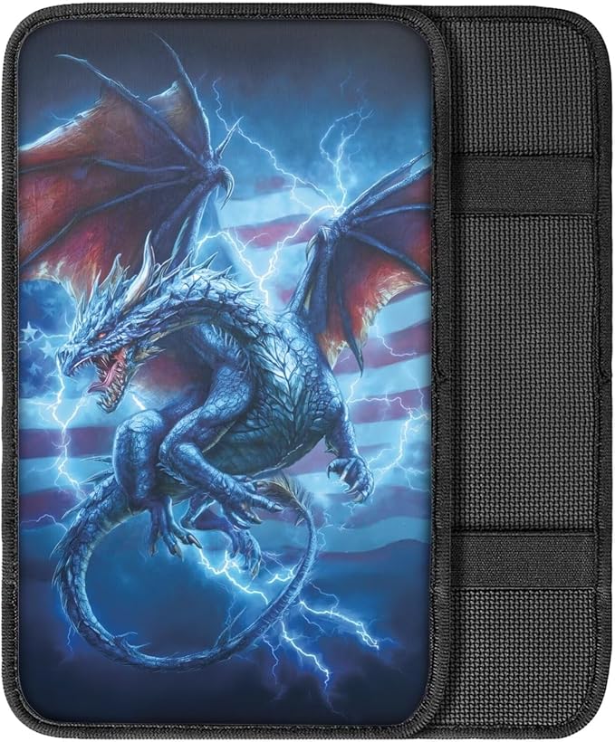 Lightning Dragon Center Console Cover Soft Armrest Console Cover Soft Auto Armrest Console Cover Protect from Pet Claws Universal Fit for Auto Truck Van SUV