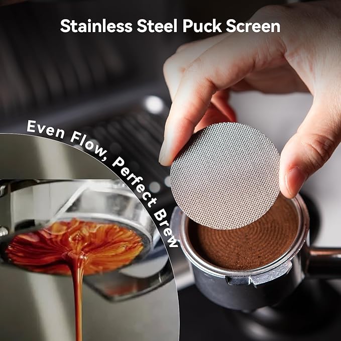 54mm Espresso Accessories Kit – Coffee Distributor & Tamper Leveler, WDT Tool, Dosing Funnel and Puck Screen, Fits Breville 54mm Espresso Machines, Barista Espresso Machine Accessories