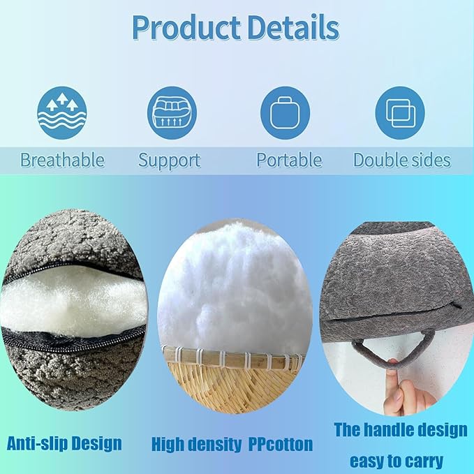 Super Thicken Car Seat Cushion for Adults/Office Chair Cushions/Butt Pillow for Car Long Sitting,Portable Car Seat Pad Fatigue Relief Suitable for Trucks,Cars,Office Chairs,Wheelchairs（White）