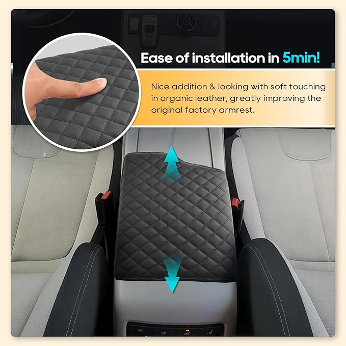 LFOTPP Armrest Cover for 2020-2025 Hyundai Palisade (SE/SEL/XRT/Limited/Calligraphy) Hyundai Palisade Accessories Center Console Cover Arm Rest Protector Middle Lid Pad Protector PU Leather,Non-Slip
