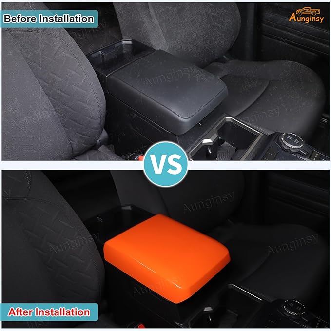 Aunginsy Car Center Console Armrest Protector Cover Compatible with Toyota Tacoma 2024-2026, ABS Central Armrest Seat Storage Box Cover Cushion Lid Protector Pad Waterproof Anti-Scratch Accessories