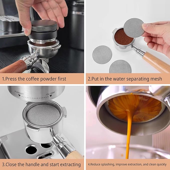 1 Pcs 58.5 mm Puck Screen, 1.7mm Thickness 150μm Stainless Steel Espresso Filter Screen for Espresso Portafilter Filter Basket (58.5 mm,150 micron)