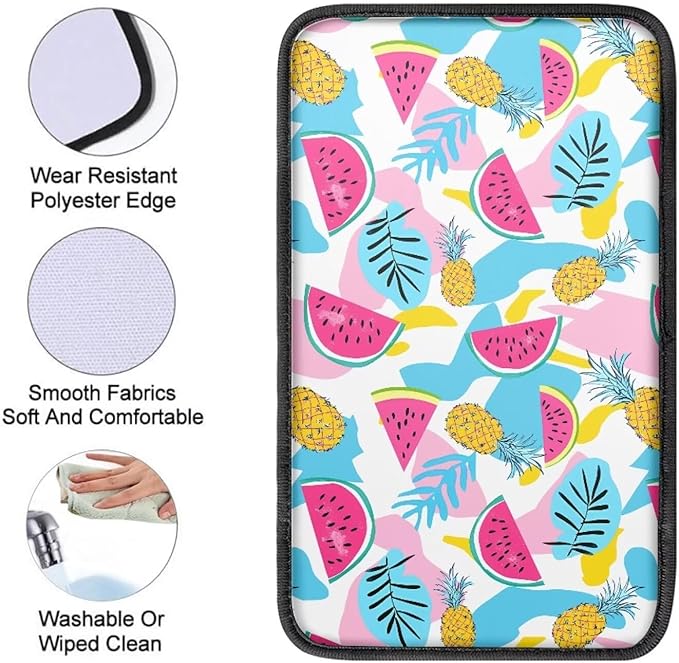 Watermelon Car Center Console Cover Pad Soft Breathable Automotive Armrest Cover Auto Center Console Armrest Cushion Covers Pads Fruit Car Accessories