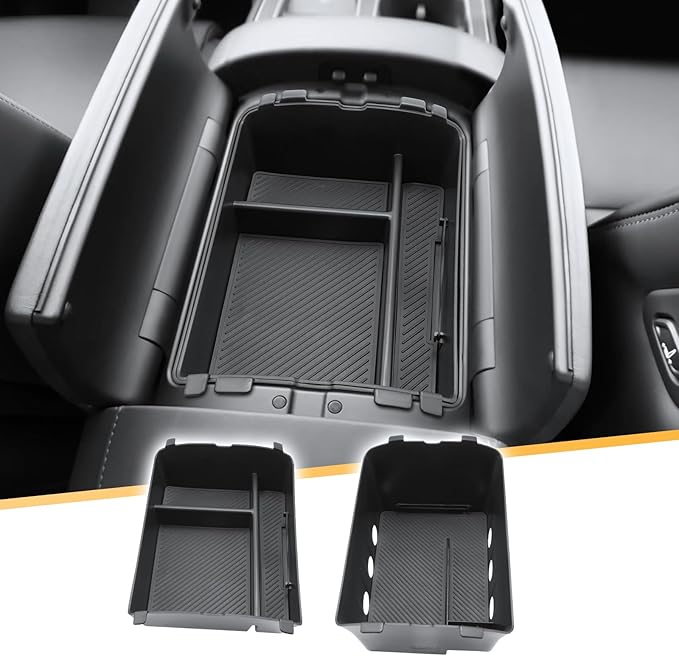 LFOTPP 2026 Palisade Center Console Organizer - 2PCS Upper + Lower 2026 Palisade/Palisade Hybrid Armrest Storage Box Tray - 2026 Hyundai Palisade Hybrid Accessories - Only Fit Calligraphy Trim