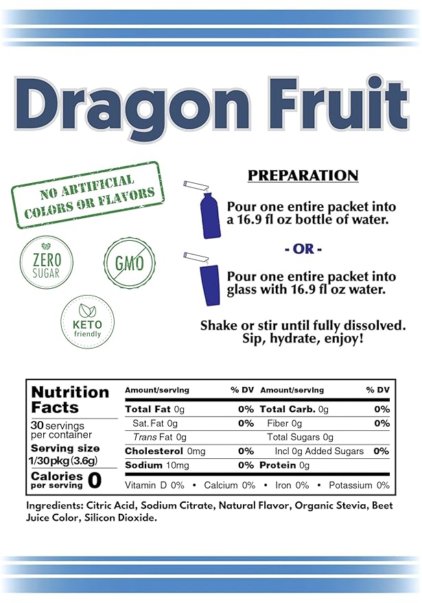 Drink Mix - 2GO (All NATURAL Dragon Fruit)