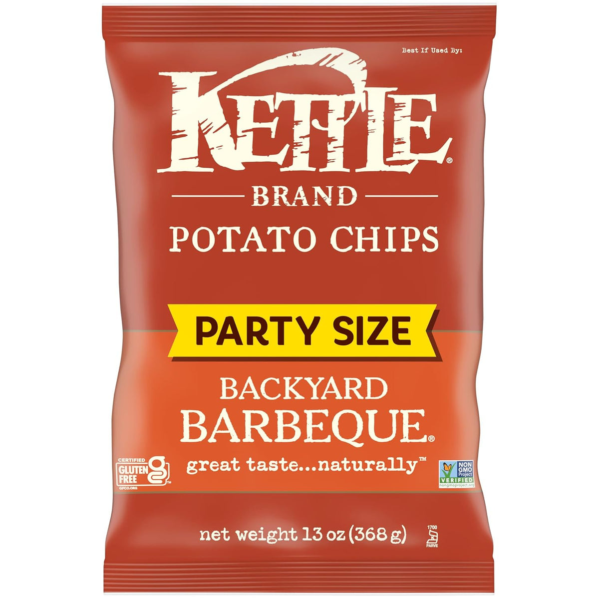 Kettle Brand Potato Chips, Backyard Barbeque Kettle Chips, Party Size, 13 Oz