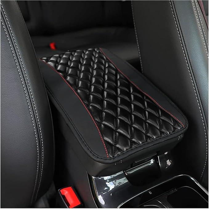 Leather Car Center Console Armrest Pad for Toyota Tacoma 2005-2023, Auto Armrest Cushion, Waterproof Seat Box Cover Protector, Vehicle Interior Decor Accessories,Black