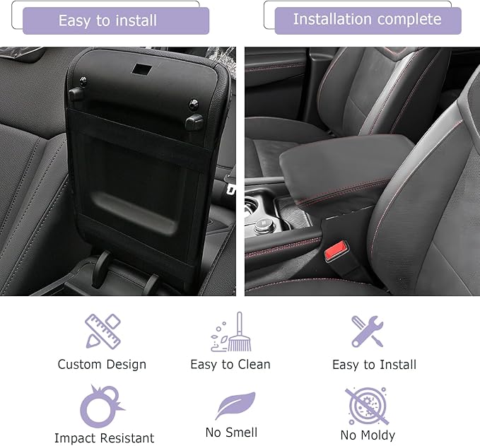 Explorer Center Console Cover Compatible with 2024 2025 Ford Explorer Accessories 2025 Explorer Armrest Cover Center Console Pad Explorer ST/ST-Line/Platinum Armrest Console Cover Soft Leather,Black