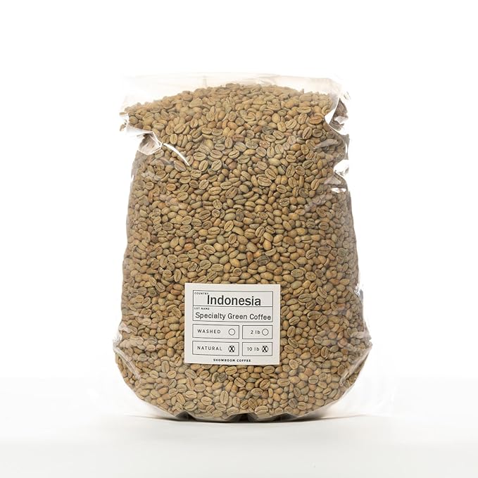 Indonesia Unroasted Natural Specialty Green Coffee Beans - Single Origin 100% Arabica - Bulk Wholesale Pricing (10 Pound Bag /4.5kg)
