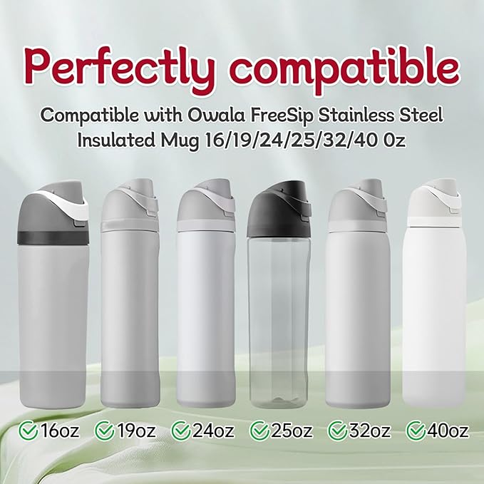 6pcs Rubber Seal Replacement Stopper Gasket Compatible with Owala Freesip 24oz 32oz,Bottle Top Mouth Cap Insert Spout Lid Silicone Replacement Parts Accessories for Owala 16/19/24/32/40oz(3 colors)