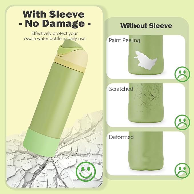 2PCS Silicone Boot for Owala 24oz FreeSip Water Bottle, Anti-Slip Scratch-Resistant Bottom Sleeve, Protective Sports Bottles Accessories, BPA-Free