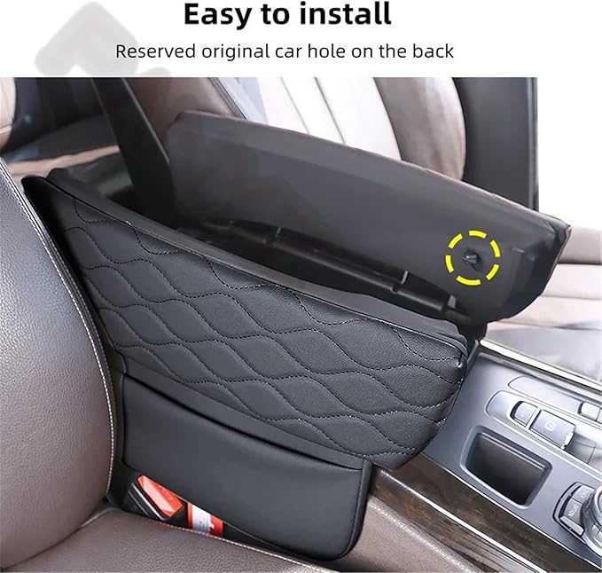 Center Console Cover,Compatible with BMW X5 F15 2014-2018 X6 F16 2015-2019 Car Armrest Box Pad Soft Leather Elbow Support Arm Rest Cushion(Black)