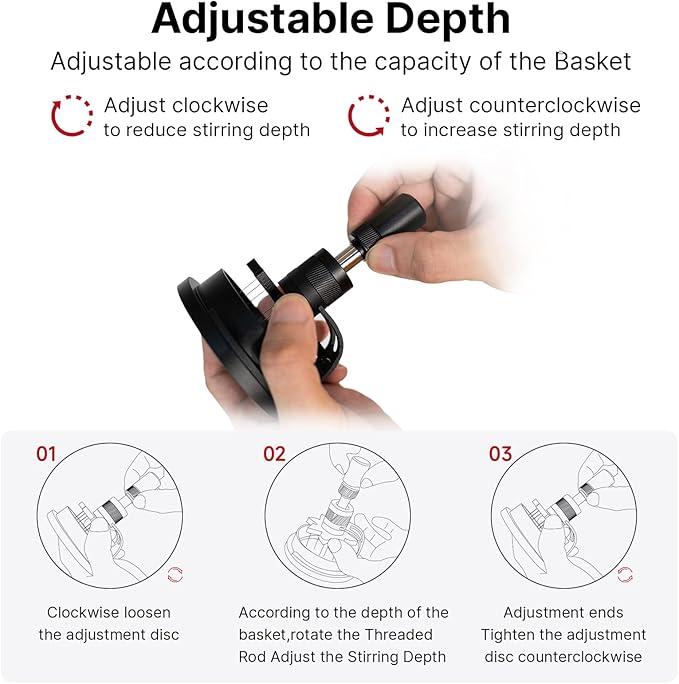 IKAPE 51MM WDT Tool, Espresso Stirrer Distribution Tool, Adjustable Needle Height, Coffee Stirrer with Dosing Funnel & Stand