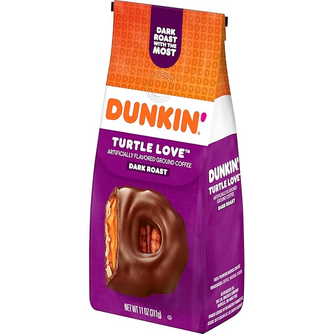 Dunkin' Turtle Love Flavored Ground Coffee, 11 Ounce Bag