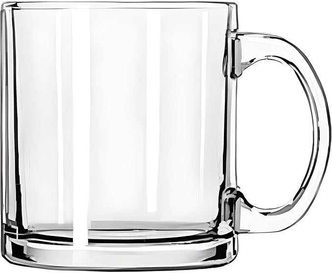 Bexter Pack of 2 Clear Glass Coffee Mugs – 13 oz Heavy-Duty Thick-Walled Cups for Hot Beverages – Durable, Elegant, Heat-Resistant Glassware for Coffee, Tea, Lattes, and More