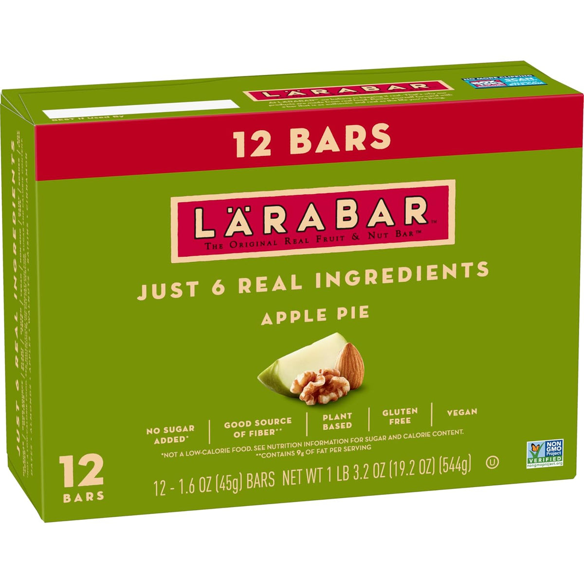 Larabar Apple Pie, Fruit and Nut Bars, Gluten Free and Vegan, 12 Ct, 19.2 oz