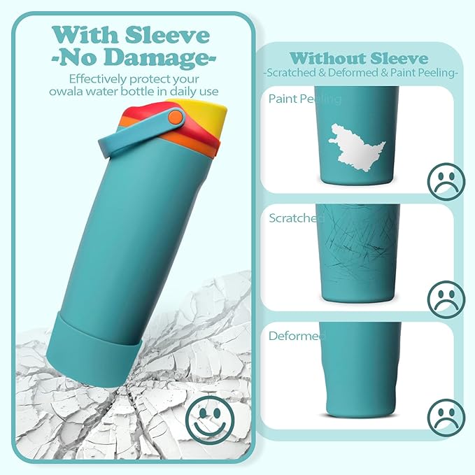 2PCS Silicone Boots for Owala 30oz & 40oz FreeSip Sway Bottles & Tumblers – Non-Slip, Scratch-Resistant, Stability Enhancer for Owala Accessories (Summer sweetness)