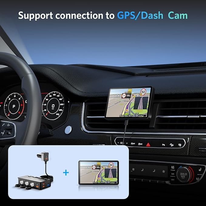 BESTEK 180W Cigarette Lighter Splitter, 3-Socket Car Adapter with PD36W/65W and QC3.0 18W*4 Charging Ports,Independent Output Power, LED Voltage Display Super Fast Charger for GPS, Car, iPhone 17