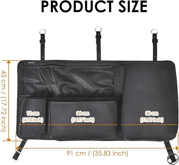 Multi-Functional Car Trunk Hanging Organizer Backseat Storage Bag PU Leather Car Interior Accessories for SUV Space Saving