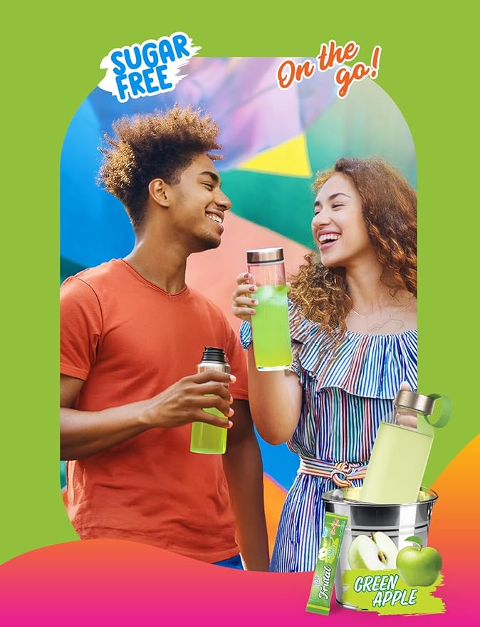 Árbol Frutal On-The-Go! | Powdered Drink Mix – Green Apple Flavor, Sugar Free – 30 Stick Packs
