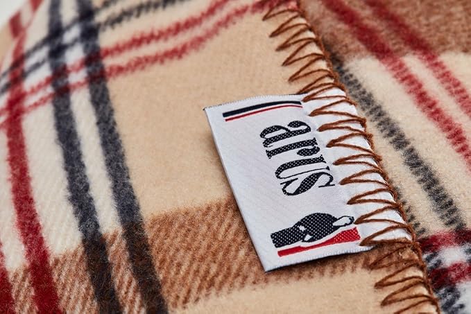Arus Acrylic Highlands Collection Queen Size Tartan Plaid Design Throw Blanket Sahara, 60x80 inch