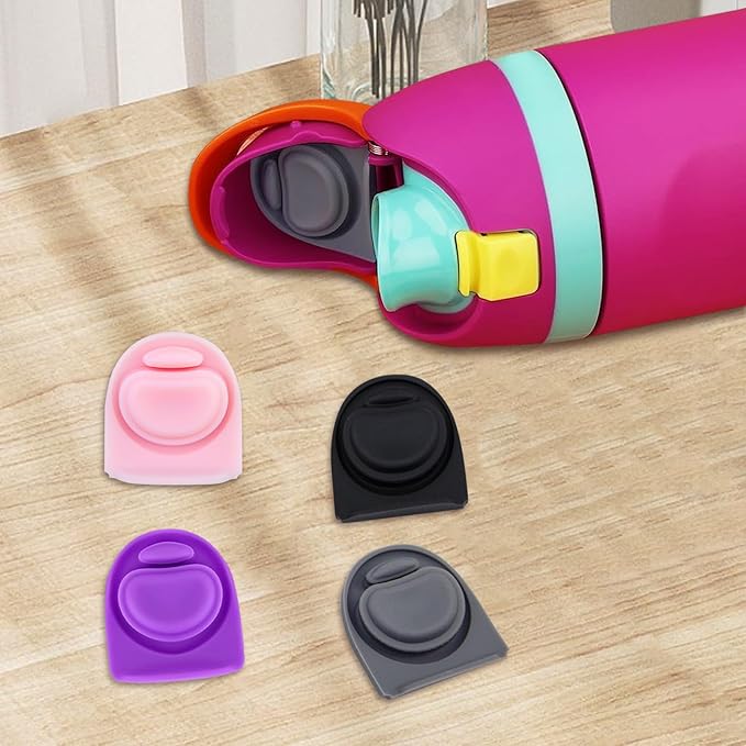 4 Pcs Replacement Stopper Compatible with Owala FreeSip 16oz 32oz,Water Bottle Top Gasket Lid for Owala 16/19/24/32/40oz Seal Mouth Cap Silicone Stopper Parts Insert Accessories(4 Colors 9)