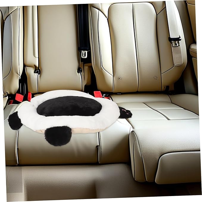 Cute Panda Car Seat Cushion Lumbar Support for Elderly Truck Drivers Comfortable Plush Seat Pad for Gamers