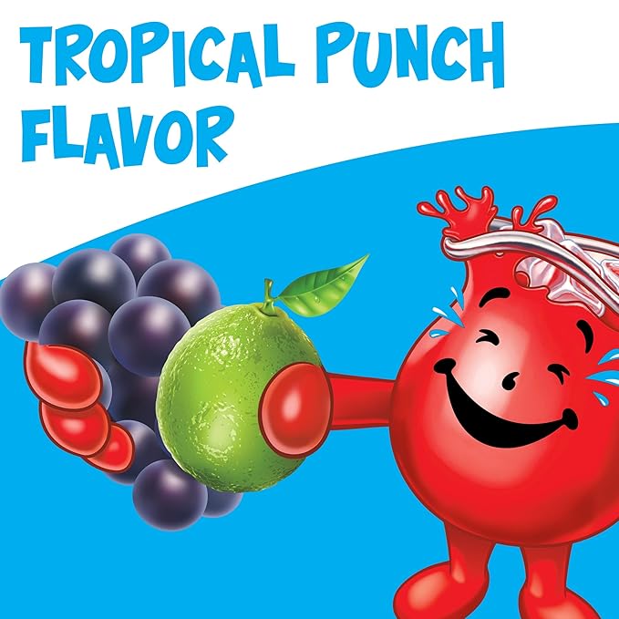 Kool-Aid Sugar Sweetened Tropical Punch Powdered Drink Mix, 19 oz. Canister