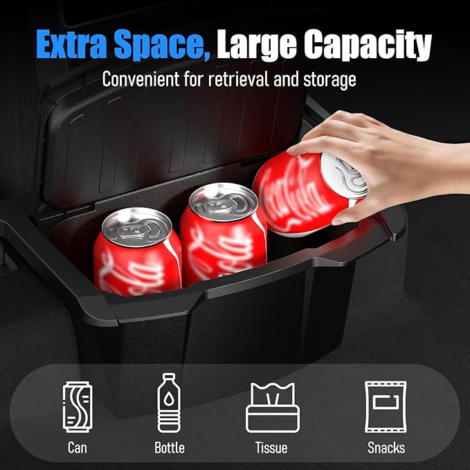 2026 Upgrade Rear Center Console Organizer for Tesla 2025-2026 Model Y Juniper Accessories, Partitioned Storage & Stable Installation, Seat Backseat Storage Trash Can Bin for Tesla Model Y Juniper