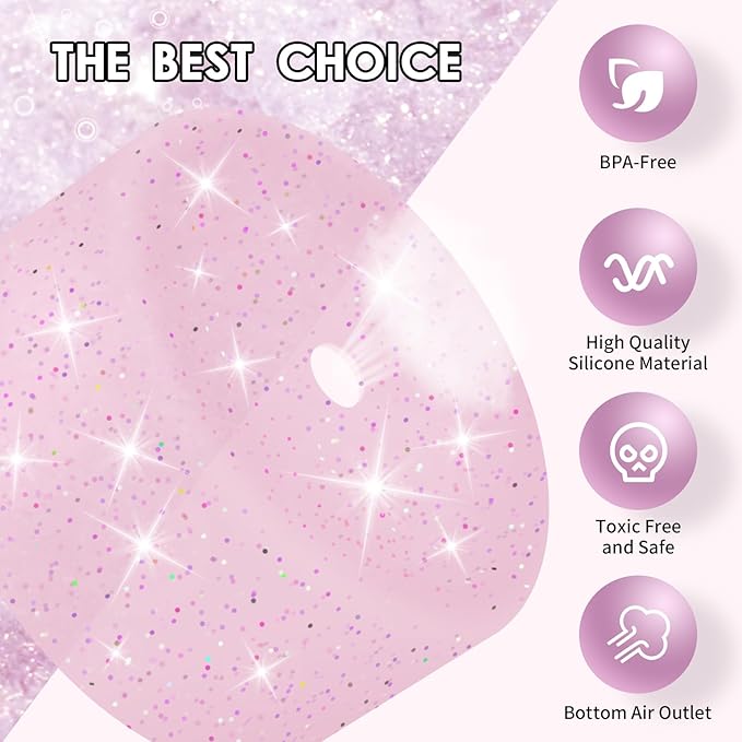 Protective Glitter Silicone Boot Compatible with Owala 24oz 32oz 40oz, Bling Cup Sleeve Bottom Bumper Cover Compatible with Owala FreeSip, Twist, or Flip Stainless Steel Water Bottles