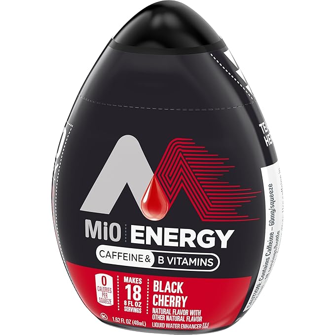 MiO Energy Black Cherry Naturally Flavored Liquid Water Enhancer 12 Count 1.62 fl oz