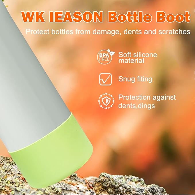 WK IEASON 2Pcs Silicone Boot for Owala Water Bottle, Protective Flask Bottom Cover Base for Owala FreeSip Twist and Flip Flask Water Bottle Accessories-3.56inch Bottom Diameter