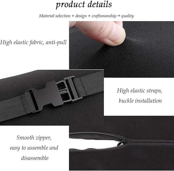 New Car Headrest & Lumbar Support Cushion for Toyota RAV4 2012-2024, Ergonomic Memory Foam Seat Headrest Neck Rest Cushion Breathable Removable Cover for Neck Back Relief,A/Black