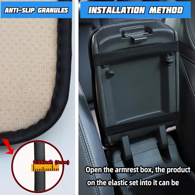 Car Center Console Cover, PU Leather Waterproof Vehicle Armrest Seat Box Protector, Automotive Interior Arm Rest Cushion Protection Accessories, Universal for SUV Sedan Truck (Black/Purple)