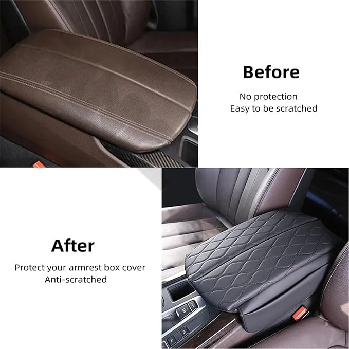 Center Console Cover,Compatible with BMW X5 F15 2014-2018 X6 F16 2015-2019 Car Armrest Box Pad Soft Leather Elbow Support Arm Rest Cushion(Beige)