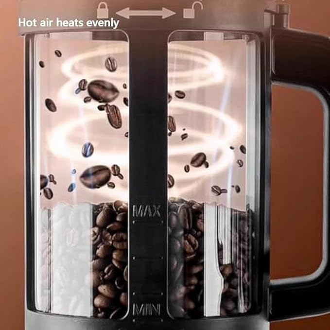 Coffee Roaster Machine, Electric Hot Air Roaster with Adjustable Timer and Air Fan, Roasts 100-400g Coffee Beans, for Coffee Lovers
