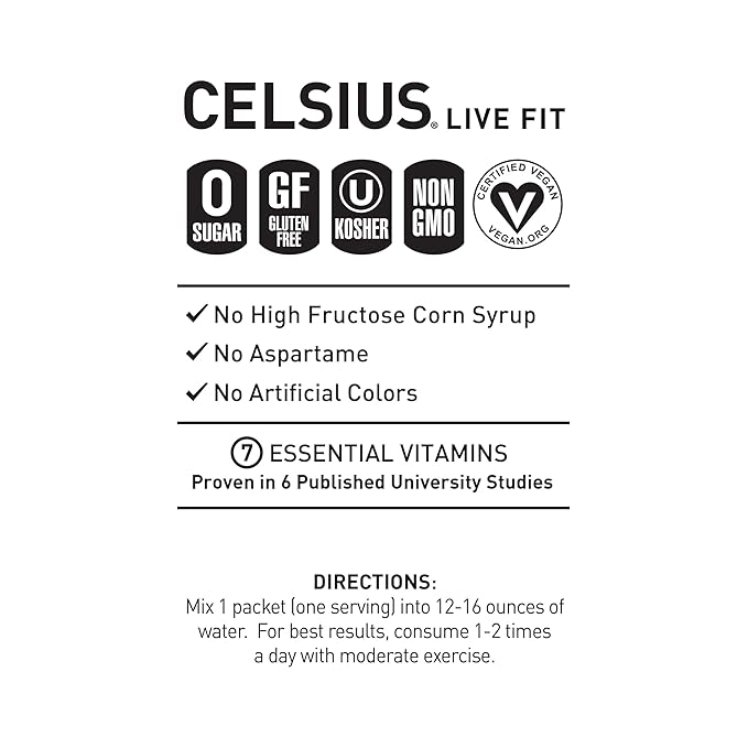 CELSIUS On The Go PEACH VIBE,Sugar Free Energy Drink Mix,(Pack of 28)