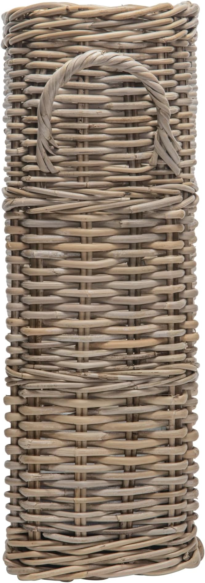 Kouboo Oval Rattan Kobo Umbrella Holder, Freestanding Umbrella Stand and Rack with Drip Tray for Home, Office or Business Entryway