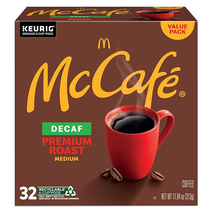 McCafe Keurig Single Serve K-Cup Pods, Premium Roast Decaf, 32 Count