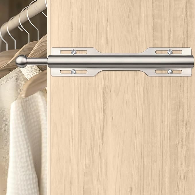 12" Valet Rod for Closet Pull Out (2 Pack, Brushed Nickel)
