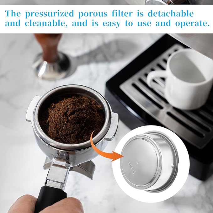 51mm Portafilter Basket, Stainless Steel Coffee Filter, Double Layer Pressurized Filter Basket Filter Basket Machine Parts for Coffee Machine Coffee Machine Replacement Accessories