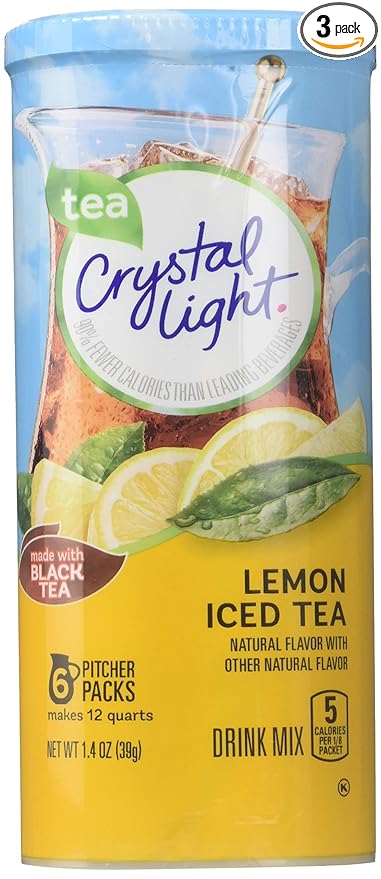 Crystal Light Lemon Iced Tea Drink Mix, 12-Quart Canister (Pack of 3)