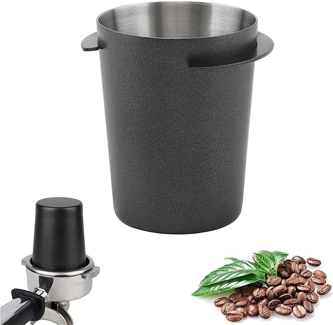 Coffee Dosing Cup 54mm, Stainless Steel Espresso Coffee Dosing Cup Espresso Machine Accessories, Coffee Powder Feeder Part Easy Use Coffee Grinder Powder Cup Compatible with 54mm Coffee Filter