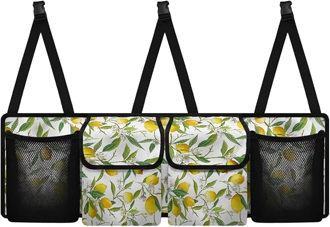 Lemon Trunk Organizer with 4 Pockets, Adjustable Car Organizers Storage Back Seat Car Organizer Machine Washable, Make The Trunk of Your Car Look Neat and Tidy